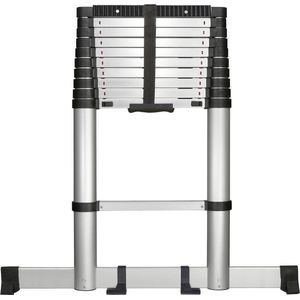 TOOLCRAFT TO-7868814 Aluminium/kunststof Telescoopladder Opklapbaar, Montage zonder gereedschap Standhoogte (max.): 3.2