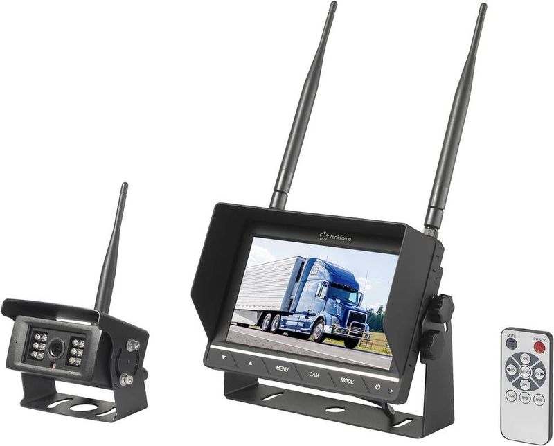 Renkforce RV2,4-7 Achteruitrijcamerasysteem - Zwart - 2 Camera-ingangen - Schroefmontage