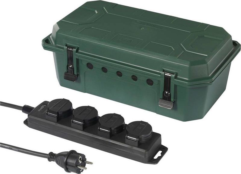 Sygonix - SY-5598168 - Aftakdoos - Groen - Kunststof - 5 Meter Kabellengte