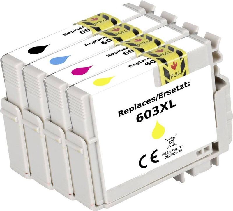 Renkforce Inktcartridge vervangt Epson 603, T03U5, T03U1, T03U2, T03U3, T03U4 Compatibel Combipack Zwart, Cyaan, Magent