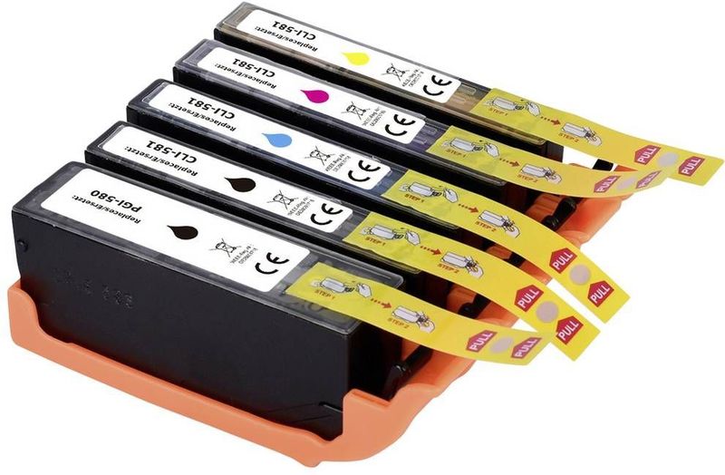Renkforce Inktcartridge vervangt Canon PGI-580PGBK, CLI-581BK, CLI-581C, CLI-581M, CLI-581Y Compatibel Combipack Zwart,