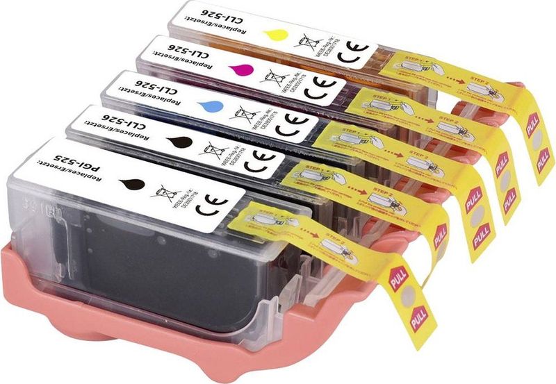 Renkforce Inktcartridge vervangt Canon PGI-525PGBK, CLI-526BK, CLI-526C, CLI-526M, CLI-526Y Compatibel Combipack Zwart,