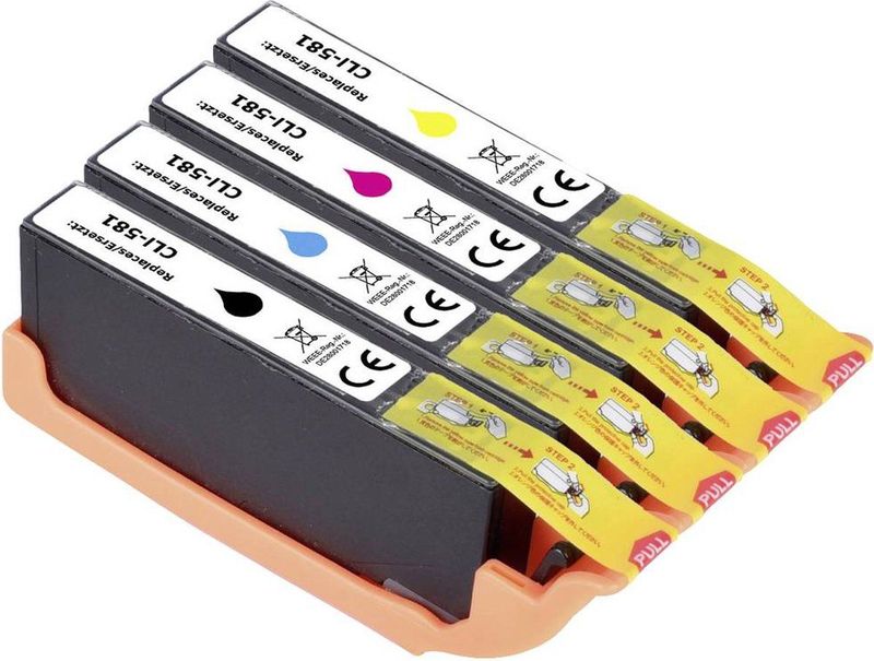 Renkforce Inktcartridge vervangt Canon CLI-581BK, CLI-581C, CLI-581M, CLI-581Y Compatibel Combipack Zwart, Cyaan, Magen