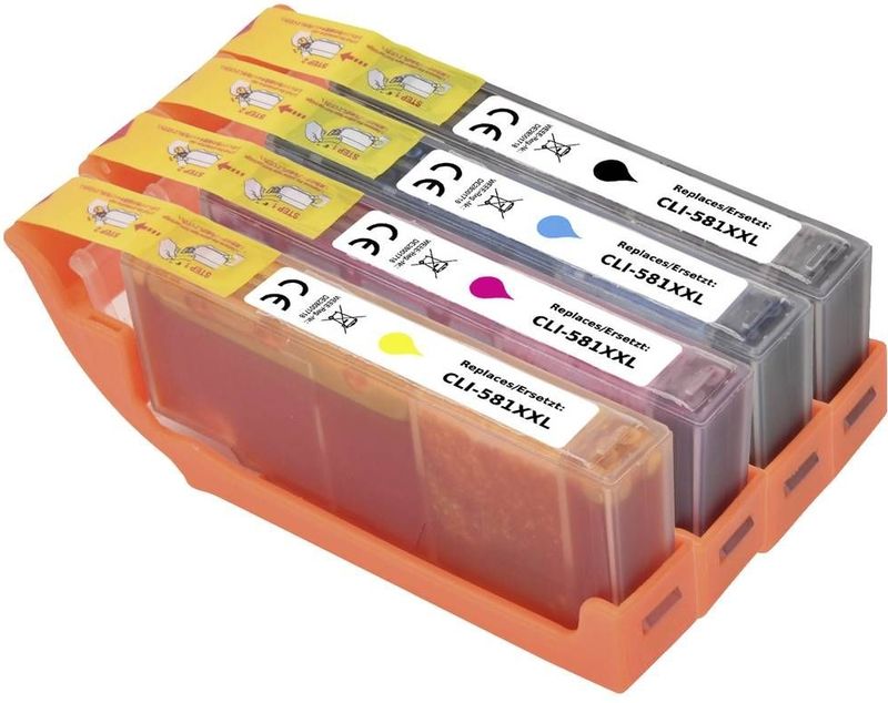 Renkforce Inktcartridge vervangt Canon CLI-581BK XXL, CLI-581C XXL, CLI-581M XXL, CLI-581Y XXL Compatibel Combipack Zwa