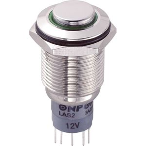 TRU COMPONENTS 701897 LAS2GQH-11E/G/12V/N/P Vandalismebestendige druktoets 250 V/AC 3 A 1x aan/(aan) Moment Groen 1 stu