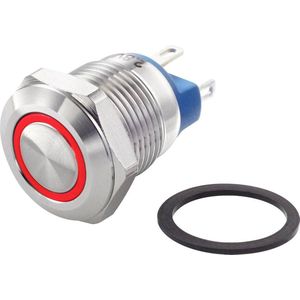 Tru Components - TC-GQ12-AF-10E/J/R/12V/S - Vandalismebestendige Drukschakelaar - Zilver
