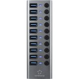 Renkforce USB Hub RF-6027504 - 10 Poorten - Zilver-Zwart