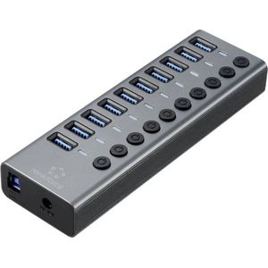 Renkforce USB Hub RF-6027504 - 10 Poorten - Zilver-Zwart