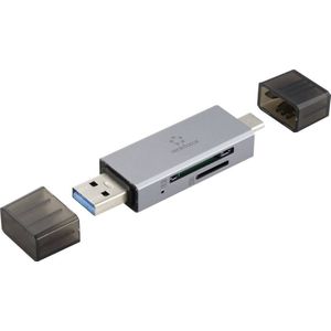 Renkforce - RF-PCR-400 - Geheugenkaartlezer - Grijs - USB-A, USB-C