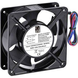 Tru Components TC-NA12038-D Axiallüfter 230 V/AC, 120 V/AC 170 m³/h (L x B x H) (120 mm), PC ventilator, Zwart