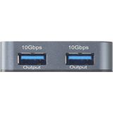 Renkforce - RF-USBH-500 - 4 Port USB 3.2 Gen 2-Hub - Grijs - Aluminium