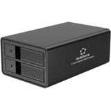 Renkforce - RF-6647596 - Harddisk Behuizing - Zwart - 2 Bay voor 3.5 inch HDD's/SSD's, USB-A 3.0, tot 16TB