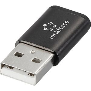 Renkforce Datenblocker USB 2.0 Adapter (1x USB 1.1 Stecker A - 1x USB-C Buchse) (USB 2.0, 60 W), USB-kabel