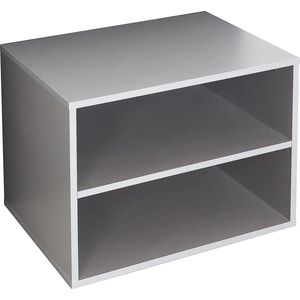 RICOO Kleine bijzettafel 60 x 45 x 40 cm grijs – boekenkast nachtkastje WM110-PL