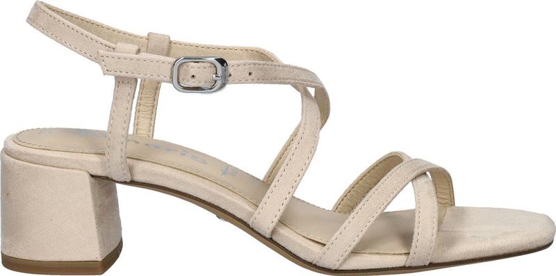 Tamaris - Dames Sandaal - Beige - Suèdine - Verstelbare Enkelband