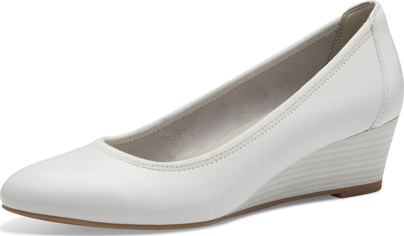 Tamaris 1-22320-42 Keil damespumps, Wit leer.