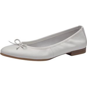 Tamaris Dames Ballerina Leder, wit, 40 EU