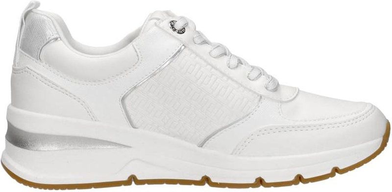 Sneakers met sleehak en rits TAMARIS. Synthetisch materiaal. Maten 40. Wit kleur