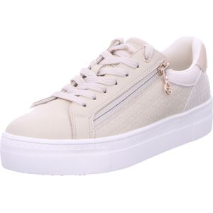 Tamaris Low-Top sneakers voor dames, lage schoenen, uitneembaar voetbed, Crèmekleurig ivoor goud, 40 EU