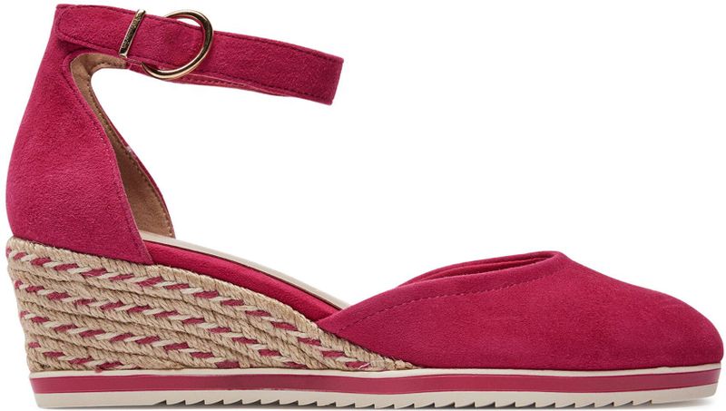 Tamaris Keilpumps, Keilabsatz, Schlupfschuh, Riemchensandale mit modischem Jute-Besatz