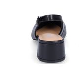 Slingpumps - Zwart - Leer - Blokhak 4 cm