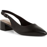 Slingpumps - Zwart - Leer - Blokhak 4 cm