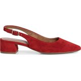 Slingpumps - Rood - Leer - Blokhak 4,0 cm