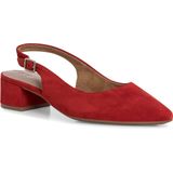 Slingpumps - Rood - Leer - Blokhak 4,0 cm