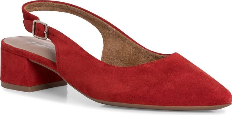 Slingpumps - Rood - Leer - Blokhak 4,0 cm