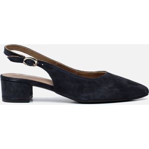 Shoe Brand - Slingpumps - Blauw - Leer - Blokhak 4,0 cm