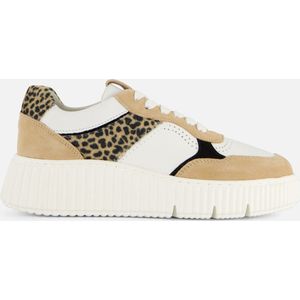 Tamaris, Geribbelde Platform Sneaker met Beige Accents Veelkleurig, Dames, Maat:42 EU