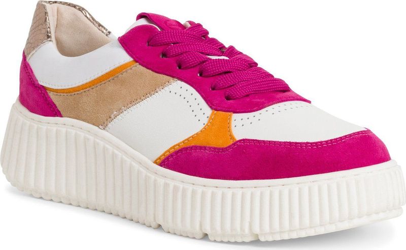 Sneaker - Roze - Leer en Textiel - Dikke Zool