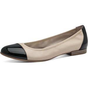 Ballerina - Beige - Leer en Kunstleer - Platte Snit