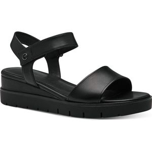 TAMARIS - Damessandaal - Zwart - Leer - Klittenbandsluiting