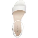 Tamaris - Sandaal - Wit - Synthetisch - Blokhak - Klittenbandsluiting