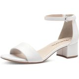 Tamaris - Sandaal - Wit - Synthetisch - Blokhak - Klittenbandsluiting