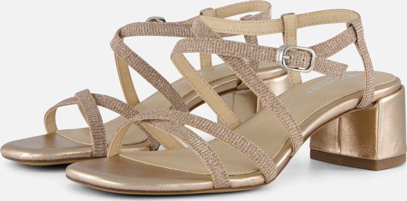 Tamaris Sandalen met hak goud Textiel - Dames