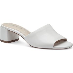 Tamaris - Leren Muiltje - Wit - Leer - Antislip Hakstuk - Slip-on Ontwerp