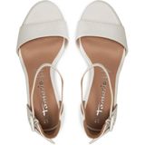 Sandaal - Design: Pumps - Effen - Leer - Blokhak - Hoge Hak