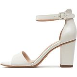 Sandaal - Design: Pumps - Effen - Leer - Blokhak - Hoge Hak