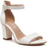 Sandaal - Design: Pumps - Effen - Leer - Blokhak - Hoge Hak