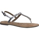 Leren sandalen met teenstukje TAMARIS. Leer materiaal. Maten 38. Zilver kleur