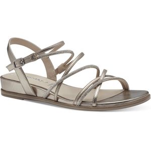 Platte sandalen met meerdere bandjes TAMARIS. Synthetisch materiaal. Maten 39. Grijs kleur