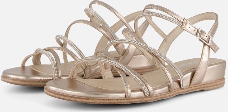 Merk - Sandalen - Goud - Textiel en Synthetisch Materiaal
