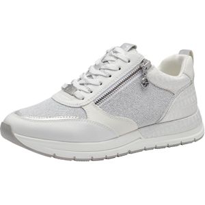 Sneakers met rits TAMARIS. Synthetisch materiaal. Maten 38. Wit kleur