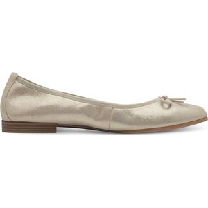 Tamaris - Ballerina - Beige - Leer - Vlakke Zool