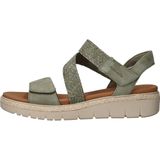 Sandalen - Beige - Leer en Textiel - Klittenbandsluiting