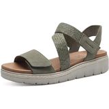Sandalen - Beige - Leer en Textiel - Klittenbandsluiting