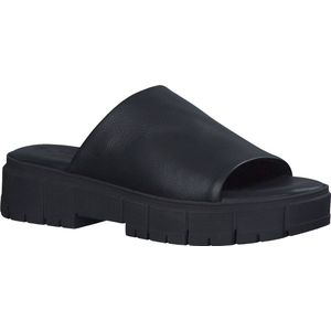 Muiltjes - Zwart - Leer - Blokhak 4,0 cm