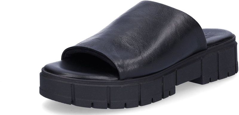 Muiltjes - Zwart - Leer - Blokhak 4,0 cm